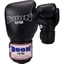 Boon Black Velcro Muay Thai Gloves at FightHQ