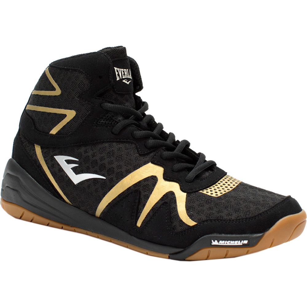 Everlast Pivt Black/Gold Boxing Boots at FightHQ