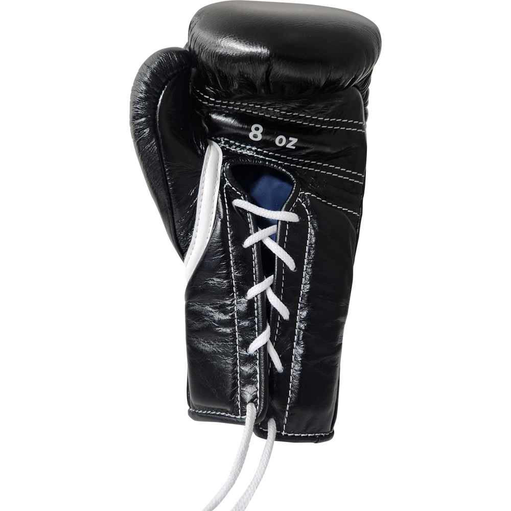 Winning 8oz Lace Up Black Boxing Gloves at FightHQ