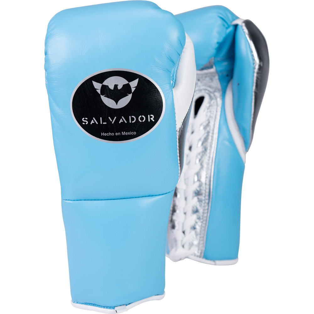 Salvador Professional Fight Sky Blue Boxing Gloves at FightHQ