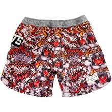 VHTS Trippy Tiger Series Red Combat Shorts at FightHQ