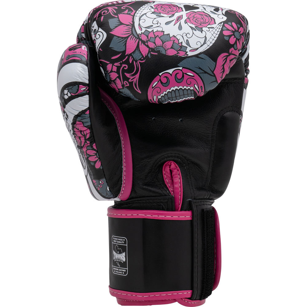 Pink skull rose boxing training retailer gloves