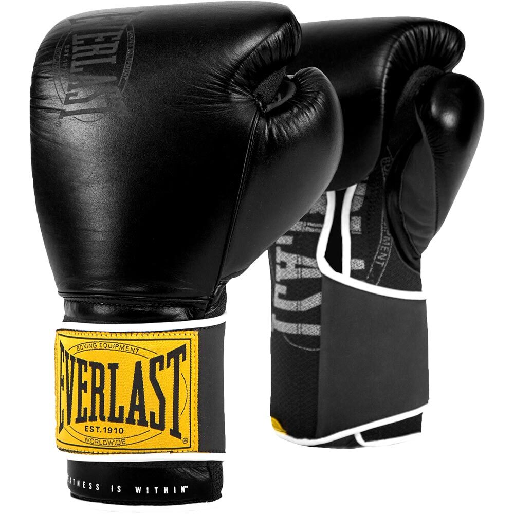 Everlast 1910 Classic Black Training Gloves at FightHQ