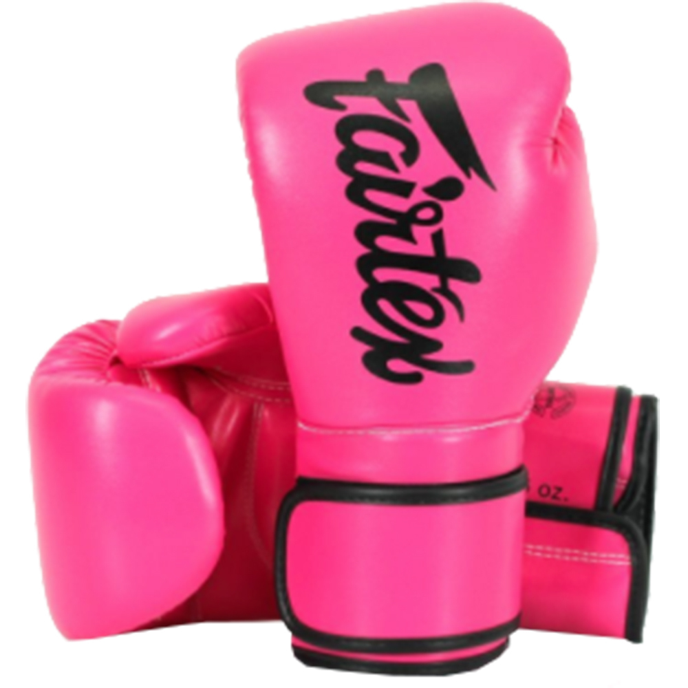 Fairtex Microfibre Pink/Black Boxing Gloves at FightHQ