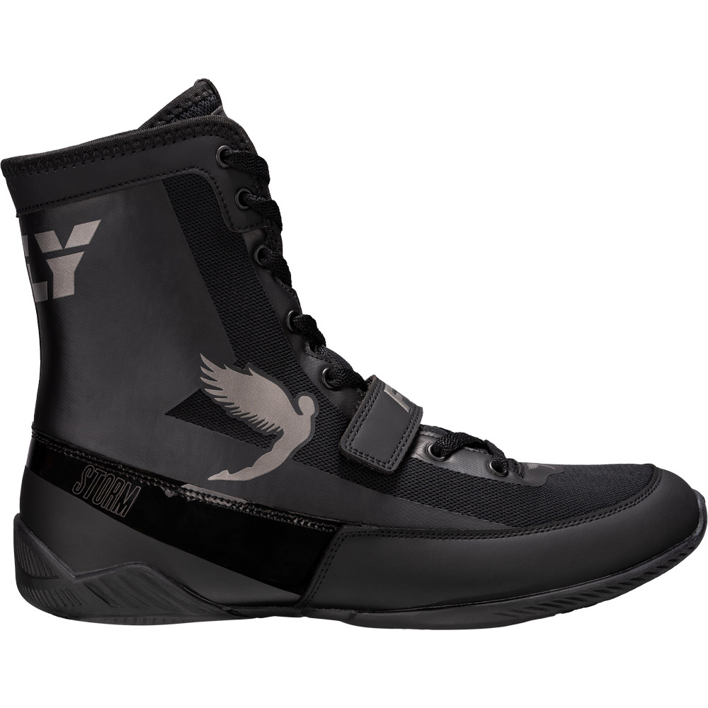 Fly Boxing Storm Black Boxing Boots at FightHQ